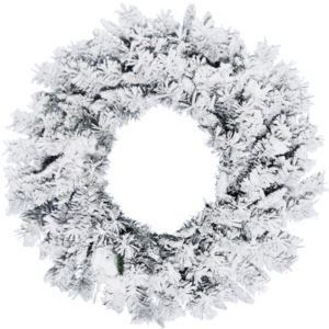 24-In. White Pine Snowy Wreath