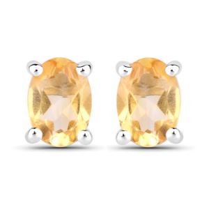PARIKHS 1.60 Carat Genuine Citrine Earring in 18K White Gold over Sterling Silver