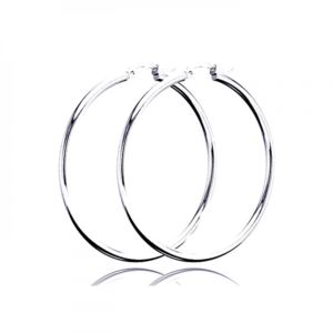PARIKHS 2MM Plain Hoop Earring in 925 Sterling Silver - 45MM