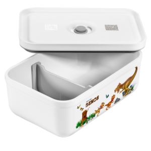 Dinos Large Vacuum Sealable Lunch Box White/Gray
