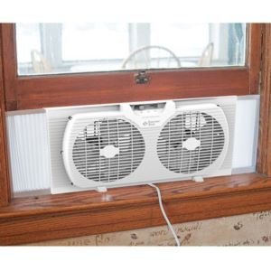 Portable Twin Window Fan White 9 - Inch