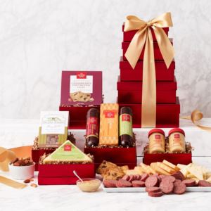CA Delicious Mouthwatering Meat and Cheese Gift Tower