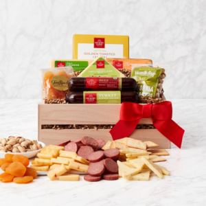 CA Delicious Meat & Cheese Wooden Gift Crate