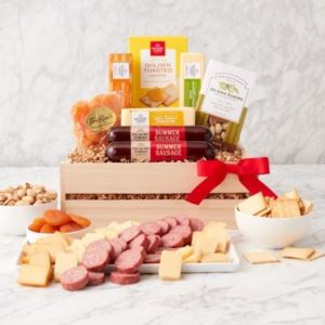 CA Delicious Meat & Cheese Wooden Gift Crate