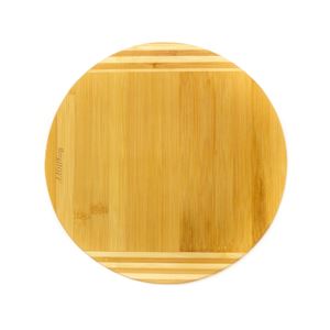 Bamboo Round Cutting Board, Striped,"  11.8x0.6"