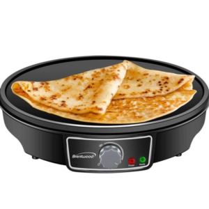 12-Inch Electric Non-Stick Crepe Pancake Maker and Griddle with Spatula and Spreader - (Black)