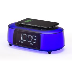 Color Changing BT Alarm Clock with Qi and USB Charging