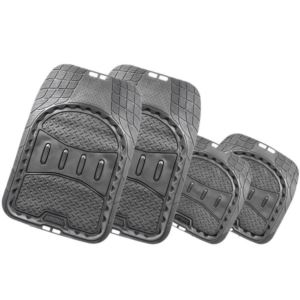 4Pc Deep Dish Floor Mat Set - (Black Diamond Plate)