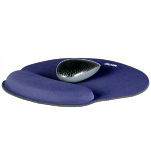 Memory Foam Mouse Pad w/ Wrist Rest - Blue- 