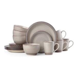 Sadie Cream 16pc Stoneware Dinnerware Set