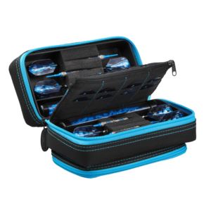 Casemaster Plazma Pro Dart Case Black with Blue Zipper and Phone Pocket