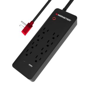 M10 Surge Protector with 1 USB-C & 1 USB-A Port Black