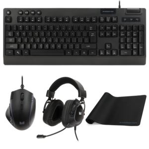 Campaign Gaming Bundle Black - Keyboard Mouse Headset Mouse Pad