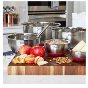 10 - Piece Stainless Steel Mixing Bowl Set - (Red)