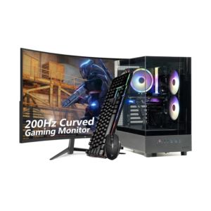 Azure 3 Gaming Tower: Black w/ 27" Gaming Monitor