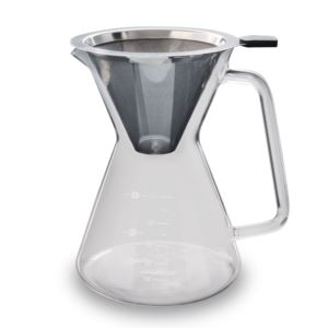 London Sip - Glass Pour Over Carafe w/Reusable Filter, 600ml