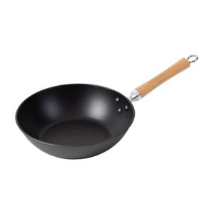 Joyce Chen - Professional Series 11.5" Preseasoned Cast Iron Stir Fry Pan w/Maple Handle