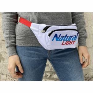 Natural Light Insulated Fanny Pack Cooler for Beer and Beverages - White