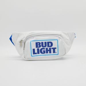 Bud Light Insulated Fanny Pack Cooler for Beer and Beverages - White