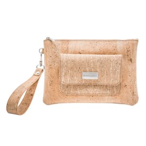 Bent&Bree Leia Cork Wristlet Clutch, Natural