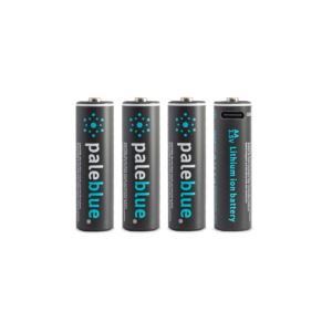 Pale Blue Lithium Ion Rechargeable AA Batteries - 4 pack