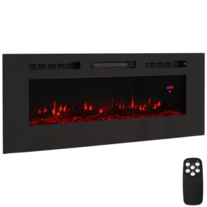 Sunnydaze Sophisticated Hearth 50" Indoor Electric Fireplace - Black