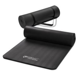 Circuit Fitness NBR Exercise Mat - Sleek Black - 1/2" (12mm)