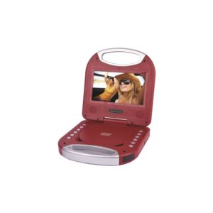 7 Inch Portable Dvd Player Silver Handle Red