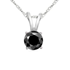 Round Cut Black Diamond Pendant - 0.08 CT
