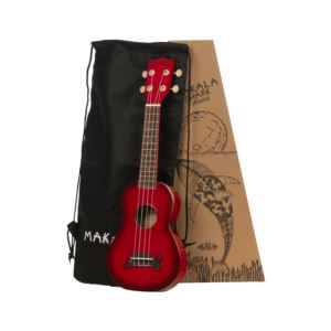 Makala Dolphin Soprano Ukulele w/ Gig Bag Red Burst