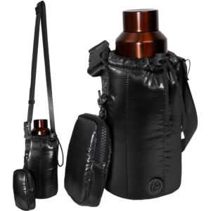 Metallic Quilted Water Bottle Holder Size 8"