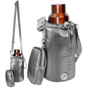 Metallic Quilted Water Bottle Holder Size 8"