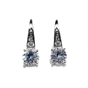 3.0 CTTW CZ Pave Lever Back Earrings