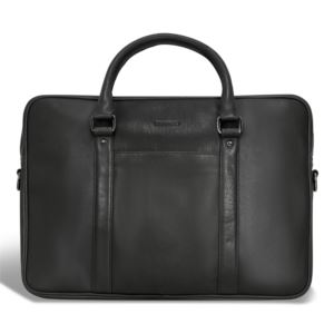 Onyx Leather Slim Briefcase Size 16.3"x11.6"