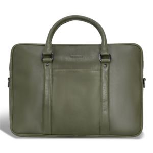 Onyx Leather Slim Briefcase Size 16.3"x11.6"