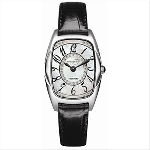 Ladies 26x38mm Watch with Black Leather Strap