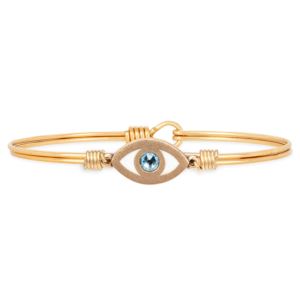 Blue Ombre Evil Eye Bangle Bracelet Size reg