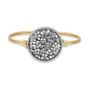 Metallic Silver Druzy Bracelet Size Regular
