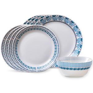 Everyday Expressions 12pc Dinnerware Set Azure Medallion