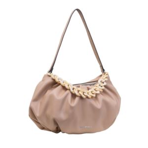 Smooth Draped & Ruched Baguette Bag - (Natural)