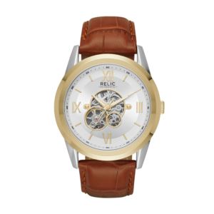 Mens Automatic Brown Strap Watch
