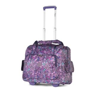 Olympia USA Fashion Rolling Overnighter, Purple Paisley