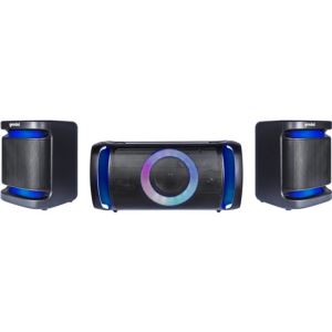 Dual 8" Home Stereo System with LED Party Lighting", Bluetooth Audio Streaming," Karaoke Machine