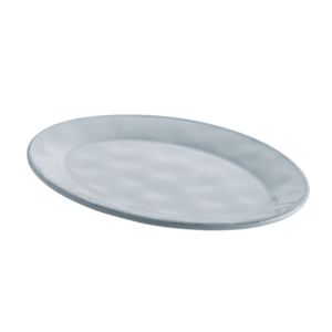 10 x 14 - Inch Cucina Dinnerware Ceramic Oval Platter - (Sea Salt Gray)