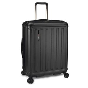 The Art of Travel 25" Medium Checked Hardside Expandable Claim-Shell Opening Spinner Luggage"," Black