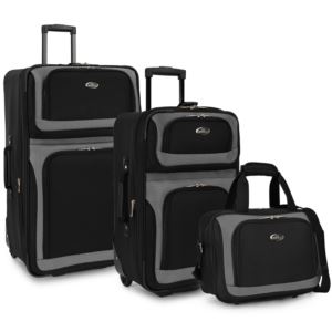 U.S. Traveler New Yorker 3-Piece Rolling Luggage Set, Black