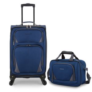US Traveler Forza 2pcs 23" Softside Spinner/14" Tote Set", Navy