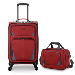 US Traveler Forza 2pcs 23" Softside Spinner/14" Tote Set", Red