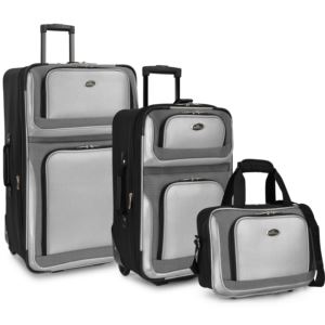U.S. Traveler New Yorker 3-Piece Rolling Luggage Set, Silver Gray