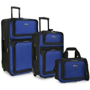U.S. Traveler New Yorker 3-Piece Rolling Luggage Set, Blue